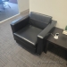 Black Leather Reception Lounge Armchair